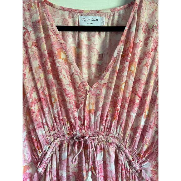 Rujuta Sheth for Anthropologie Pink Abstract Floral Kaftan One Size - Picture 4 of 5